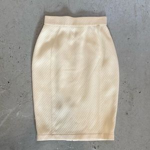 Vtg THIERRY MUGLER Wool skirt off white Sz 38